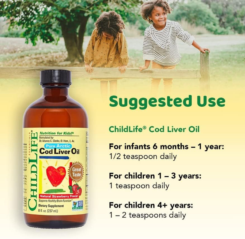 CHILDLIFE Essentials Liquid Cod Liver Oil for Kids 8 fl oz