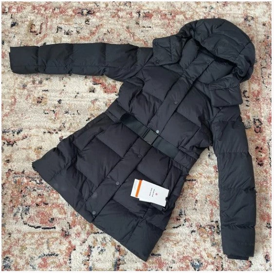 lululemon wunder puff waist jacket, size 4, black