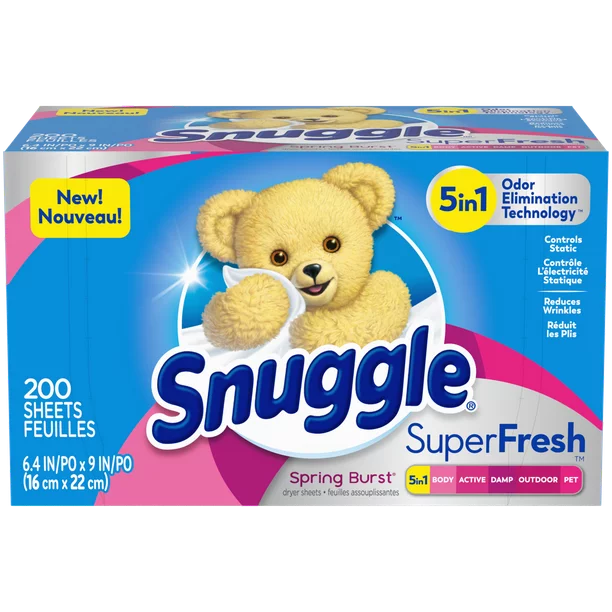 Snuggle SuperFresh Dryer Sheets Spring Burst 200 Count