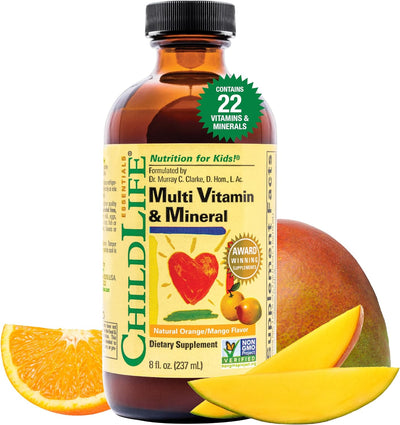 ChildLife Essentials Multi Vitamin & Mineral for Kids Natural Orange & Mango Flavor 8 fl oz