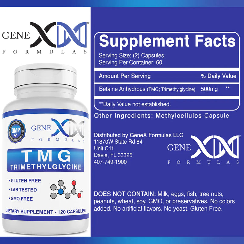 Genex TMG Trimethylglycine 500mg Dose (30-Day Supply)