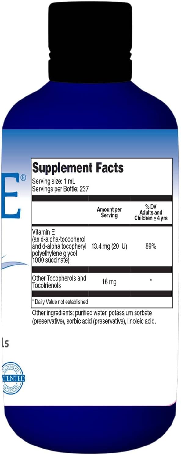 A.C. Grace UNIQUE E Aqua-E Water-Soluble Vitamin E Tocopherols & Tocotrienols, 8 fl oz (237 ml)