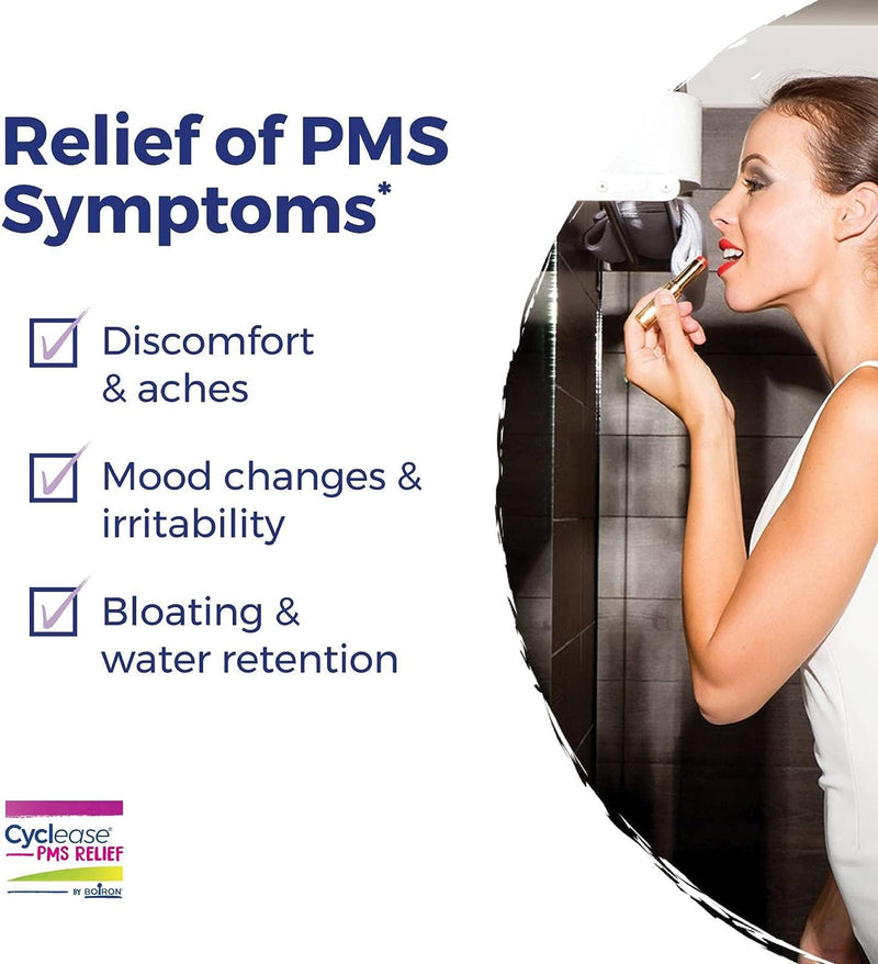 Boiron Cyclease PMS Relief Tablets for Symptoms from PMS of Bloating, Aches, Mood Swings, and Irritability - 60 Count
