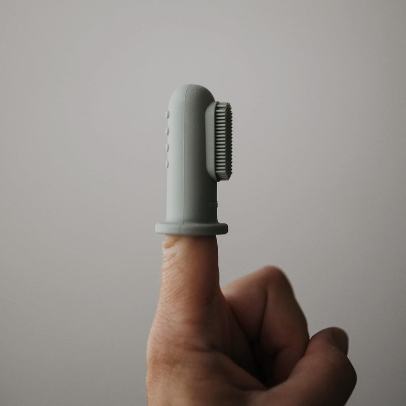 Mushie Baby Finger Toothbrush (Tradewinds/Stone)