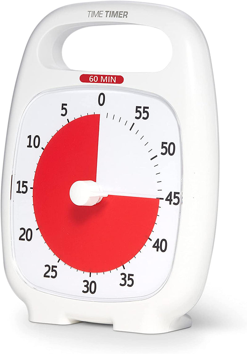 Time Timer PLUS 60 Minute Desk Visual Timer (White)