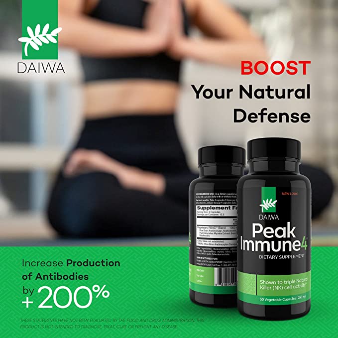 Daiwa Peak Immune4 Dietary Supplement 250mg, 50 capsules