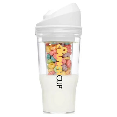 CrunchCup XL Yellow: Portable Plastic Cereal Cup for Breakfast on the Go, BPA-Free & Dishwasher-Safe