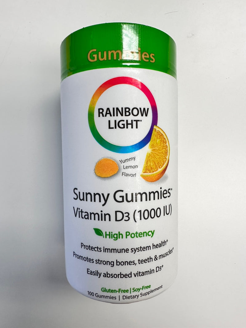 Rainbow Light, Vitamin D3 1000 I U Sunny Gummies Lemon, 100 Counts