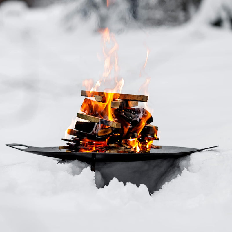 Petromax Campfire Griddle and Fire Bowl, Steel with 3 Removable Legs for Outdoor Campfire Cooking, Grilling and Frying or Build Fire Directly in Bowl