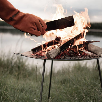 Petromax Campfire Griddle and Fire Bowl, Steel with 3 Removable Legs for Outdoor Campfire Cooking, Grilling and Frying or Build Fire Directly in Bowl