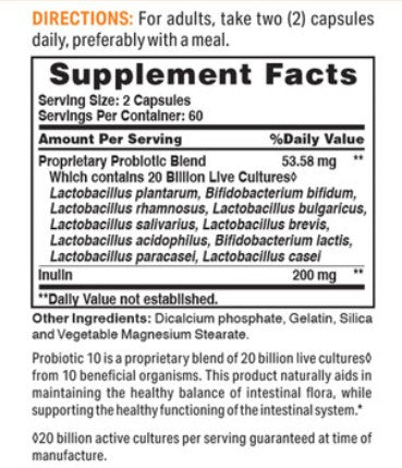 Vitamin World Probiotic 10, 300 Capsules