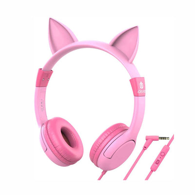 iClever Kids Headphones Girls - Cat-Inspired Wired On-Ear