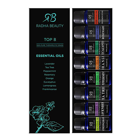 Radha Beauty Aromatherapy Top 8 Essential Oil Set