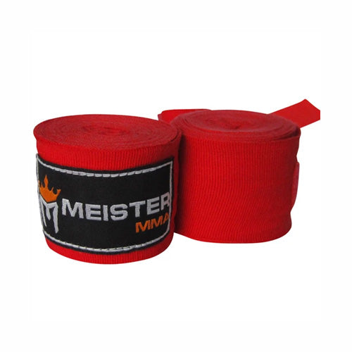 180" Semi-Elastic Hand Wraps for MMA & Boxing (Pair) - Red