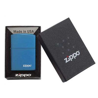 Zippo:20446ZL High Polish Blue Zippo Logo