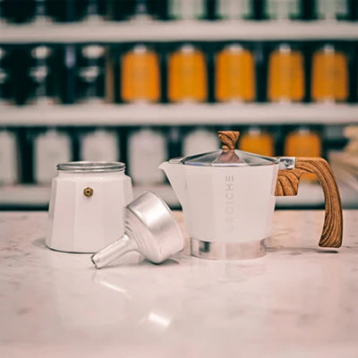 Grosche Stovetop Espresso Coffee Maker: GROSCHE Milano - White, available in 3 sizes