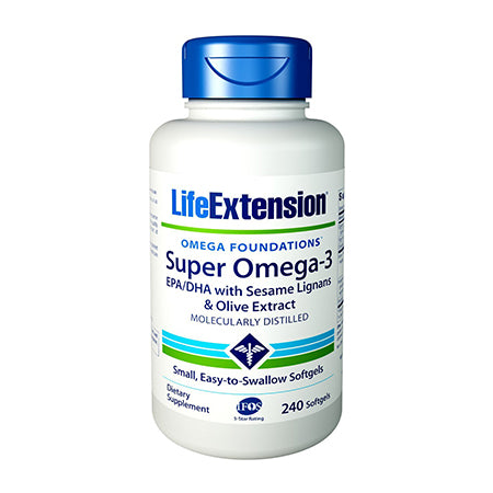 Life Extension Super Omega-3 EPA/DHA with Sesame Lignans and Olive Extract