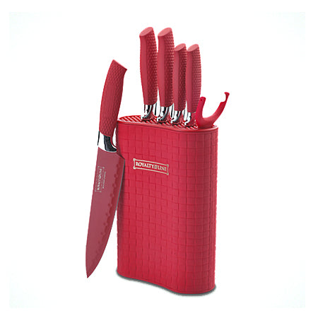 6 Pcs Non-Stick Coating Knife Set with Stand