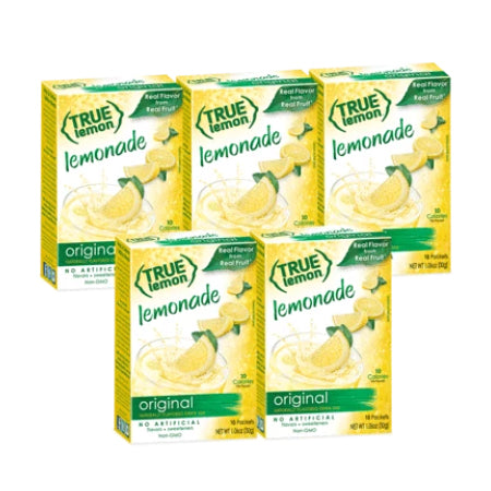 True Citrus True Lemon Original Lemonade 5 Pack Hydration Kit For Your Water