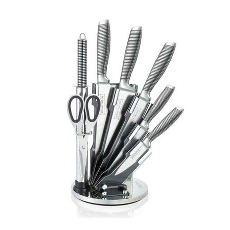 8 Pcs Stainless Steel Knife Set with Rotating Stand