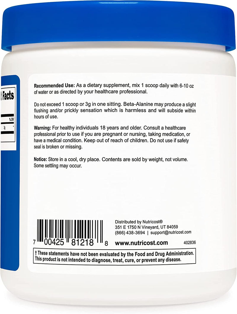 Nutricost Beta Alanine Powder (300 Grams)