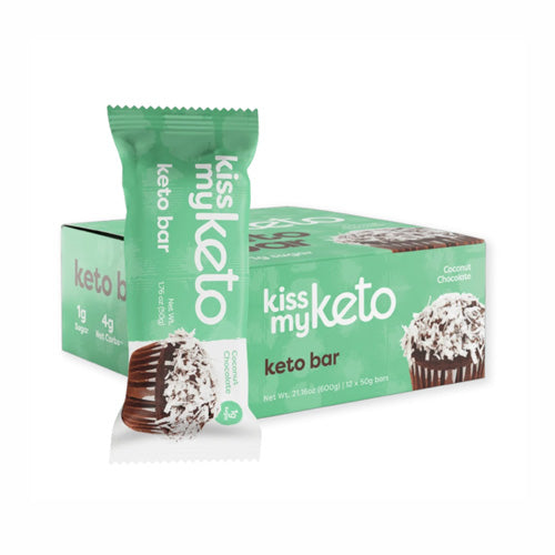 KissMyketo Keto Bar - Chocolate Coconut - 12 Count 600g