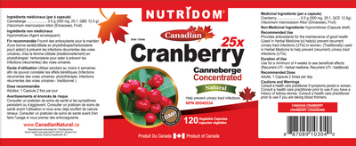 Nutridom Cranberry 25X 120 Capsule