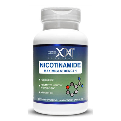 Genex Formulas Nicotinamide 500MG 100 Capsules Flush Free Niacin Vitamin B3 For Healthy Skin