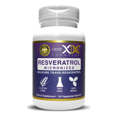 Genex Formulas Resveratrol 99% Pure Micronized Trans-Resveratrol Capsules 1000mg Per Serving