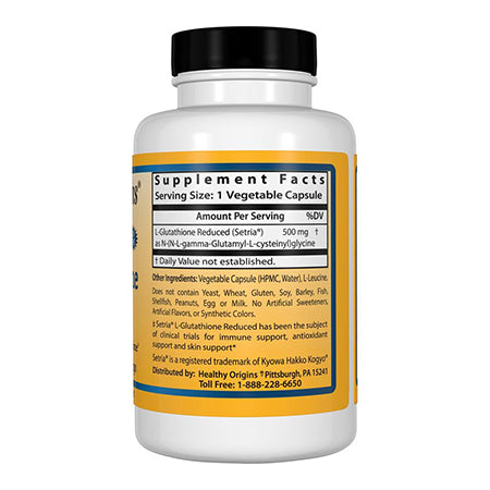 Healthy Origins L-GLUTATHIONE (SETRIA®), 500MG