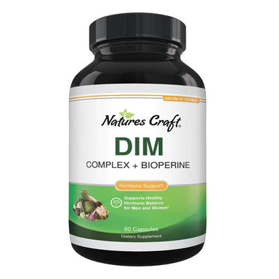 Natures Craft DIM Supplement with BioPerine and Broccoli Extract 60 Vegetarian Capsules