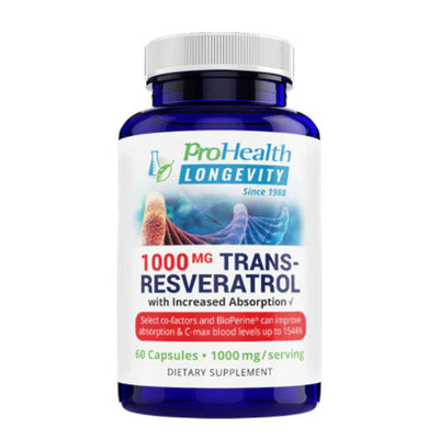 ProHealth Longevity Trans-Resveratrol (1000 mg per 2 capsule serving, 60 capsules)